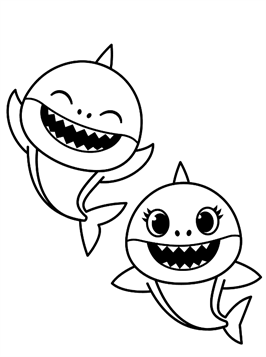 Kids-n-fun.com | 19 coloring pages of Baby Shark